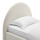 Modway Resort Upholstered Fabric Arched Round Twin Platform Bed - Heathered Weave Ivory-Assembly Required