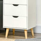 HOMCOM - Table de chevet avec pieds en bois - blanc-Dimensions intérieures du tiroir : 12,8 po l x 11,2 po P x 4,1 po H (32,5 x 28,5 x 10,5 cm) 