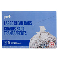 Perk  - Doublures en plastique à faible densité - 22 po larg. x 24 po long. - transparent - Paquet de 100-Idéal pour la cuisine ou la toilette