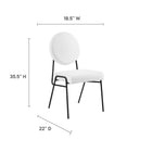 Modway - Craft Tissu rembourré Fauteuils d’accompagnement à manger - Noir Blanc-Rembourrage en tissu polyester