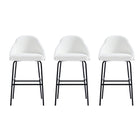 Manhattan Comfort - Gracie tabouret de bar moderne de 22" en similicuir rembourré - blanc et noir - lot de 3-Tabouret de bar moderne avec dossier parfait pour une utilisation au bar et dans la cuisine. Ensemble de 3