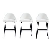 Manhattan Comfort - Gracie tabouret de bar moderne de 22" en similicuir rembourré - blanc et noir - lot de 3-Tabouret de bar moderne avec dossier parfait pour une utilisation au bar et dans la cuisine. Ensemble de 3