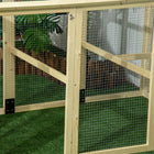 Pawhut 42" H Large Chicken Run with 2 Doors and 3 Perches - Natural-Purchase multiple coops to combine them, making a big coop 