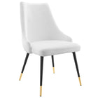 Modway Adorn Tufted Performance Velvet Dining Side Chair - White-Vintage Modern Accent Dining Chair