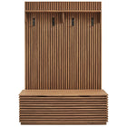 Modway Render Fluted 3-in-1 Hall Tree with Storage Bench & Coat Rack - Walnut-8