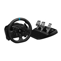 Logitech G923 Racing Wheel and Pedals for PS5, PS4 and PC featuring TRUEFORCE up to 1000 Hz Force Feedback - Black-TRUEFORCE: Unleash your passion for racing with high-definition force feedback. TRUEFORCE connects directly to game engines, processing at 4000 times a second to produce next-gen realism and detail in supported games