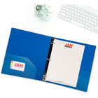 JAM Paper - Classeur en plastique de 1 -5 pouce - bleu - 3 anneaux-Ce porte-documents est un incontournable pour tous vos projets, devoirs, mémos, travaux scolaires et tout autre document important qui doit être conservé en sécurité.