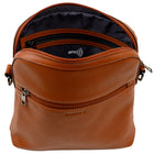 CHAMPS - Collection Onyx Sac à caméra en cuir - Brun-Poche arrière à glissière