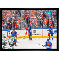 Edmonton Oilers Conference Final Celebration - Framed Canvas - 31" x 22"-Premium canvas print with gallery-wrapped edges