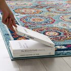 Modway Entourage Odile Distressed Floral Moroccan Trellis Area Rug - 8 ft W x 10 ft L - Blue Red Orange Yellow-100% Frise Polypropylene