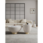 Manhattan Comfort Anderson Modern Leatherette Upholstered Coffee Table and End Tables - Cream - Set of 3-Coffee Table and End Table Feature Beautiful Ceramic Marble Table Top
