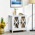 HOMCOM 31.5" L Kitchen Sideboard - White-Can be used as a coffee table, bar cabinet, dining room server or TV console