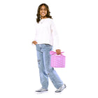 Fir + Fresh Luna Bow Lunch Bag - Pink Pring-Sweet Pink Block Print