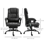 Vinsetto Massage Office Chair with 6-Point Vibration and Footrest - Black-Adjustable seat height to fit your comfort