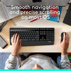 Logitech M280 Wireless Mouse - 3 Buttons - Black-Plug and Play: The wireless receiver provides a convenient and reliable wireless connection with your compact Logitech mouse