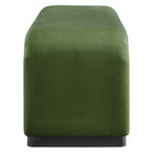 Modway Koda Performance Velvet Waterfall Long Bench - Black/Moss Green-Metal Base