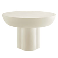 Modway Caspian Round Concrete Coffee Table - White-Contemporary Modern Coffee Table