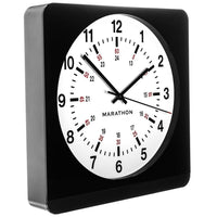 Marathon Large 12-Inch Analog Wall Clock with Auto-Night Light & Silent Sweep - Black/White (CL030057BK-WH1)-This clock was engineered with a silent, continuous-sweep second hand quartz movement. It does not emit a ticking sound.