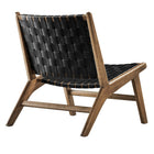 Modway - Saoirse Cuir Fauteuil lounge d’accent en bois - Noir noyer-Assemblée requise