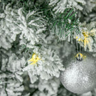 HOMCOM 9' Pre-Lit Snow-Flocked Christmas Tree - Green-Realistic plastic 988 branches give a full and lush look to the pencil tree 