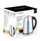 JS Gourmet - Bouilloire électrique en acier inoxydable de 1,7 L avec lumière LED bleue-Corps en acier inoxydable