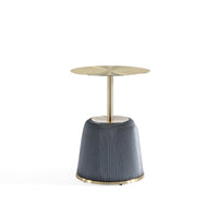 Manhattan Comfort - Table d’appoint moderne Anderson 15,75 po en similicuir gris-Table d’appoint moderne pour salon