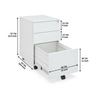 Ceha Canada 3-Drawer Metal Pedestals - Signal White-SMART DRAWER FEATURES: With 3 drawers, our mobile storage cabinet offers versatile storage that effortlessly accommodates various document sizes, including letter, legal, and A4. Maintain a well-organized and readily accessible filing system for your documents.