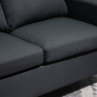 HOMCOM Sectional Sofa with Ottoman - Dark Grey-Foot pads safeguard floors against scratches