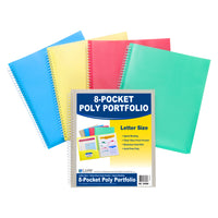 C-Line 8-Pocket Spiral-Bound Poly Portfolio, Assorted, 6 Pack (CLI33080)-Made of heavyweight archival quality polypropylene and comes in assorted colours