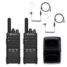 Cobra PX650 Professional FRS Two-Way Radio with Surveillance Headsets - 2 Pack-Professional And Discreet Design: Designed for business use with up to 300,000 sq. ft/25 floor range