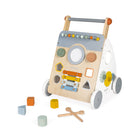 Janod Sweet Cocoon Multi Activity Baby Walker-Quiet rubber wheels for smooth motion.