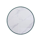 Manhattan Comfort - Table basse moderne Anderson 28,15 po en similicuir vert-Le diamètre du plateau mesure 28,15 pouces