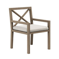 Modway Northlake Outdoor Teak Dining Armchair - Pebble-Sturdy Teak Wood Construction
