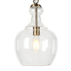 Hudson&Canal - Suspension Verona de 28 cm de large avec abat-jour en verre, - Laiton/Transparent-Comprend un cordon et une chaîne réglables en hauteur de 6 pieds