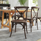 Flash Furniture - Chaise empilable en bois d'acajou à dossier en croix de la série HERCULES-Chaise empilable de style bistro