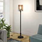 Hudson&Canal Numit 68.75" Tall Floor Lamp with Glass Shade - Blackened Bronze/Mercury Glass-Rated for one 100W incandescent bulb - 9W LED bulb, 23W fluorescent (CFL) bulb, or 9W self-ballasted LED bulb, E26-base bulb, Bulb not included