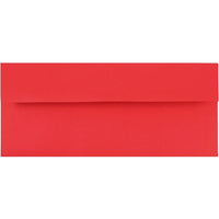 JAM Paper Enveloppes format livret en papier recyclé de couleur vive, ferm. gommée, 4 1/8 x 9 1/2 po, rouge festif, paq./100-Rouge festif