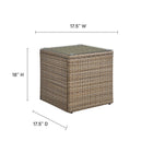 Modway Convene Outdoor Patio Side Table - Brown-Synthetic Rattan Weave