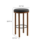 Modway - Fable Tissu Boucle Tabourets de bar - Charbon de bois en noyer - Ensemble de 2-Siège rond rembourré