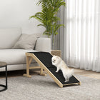 PawHut 59" L Pet Ramp with Non-slip Carpet - Natural-Made of quality pine wood for robust use 