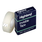 Highland Invisible Tape - 3/4" x 1296" - 6 Rolls-Virtually invisible on most surfaces