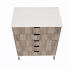 Manhattan Comfort - DUMBO commode moderne et commode haute à 5 tiroirs - blanc et gris - ensemble de 2-10