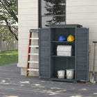 Outsunny - Abri de jardin en bois - 87 cm x 46 cm x 160 cm - Gris-Grand espace de rangement pour l'équipement, les outils, les petits appareils, les vêtements d'extérieur, etc.  
