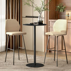HOMCOM - Table de bar ronde avec cadre en acier pour 2 - noir-Finition à revêtement en poudre, adaptée à une utilisation intérieure et extérieure 