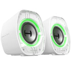 Hecate G1000II BT 5.4 Gaming Speaker with 2.5" Driver & Enhanced Bass USB-C AUX 9 Dynamic RGB Lighting Modes - White-9 dazzling RGB light modes let you define your vibe from cute and minimalist to cyberpunk gaming
