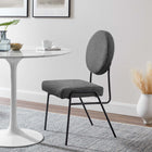 Modway Craft Upholstered Fabric Dining Side Chairs - Black/Charcoal - 2 Pack-Non-Marking Foot Caps