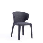 Manhattan Comfort Conrad 20.47" Mid-Century Modern Woven Tweed Upholstered Dining Chair - Black - Set of 4-Standard 4-Leg Base