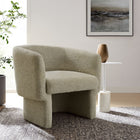 Modway - Muse Tissu Boucle Chaise d’accent en tonneau - Liège-Dossier courbé