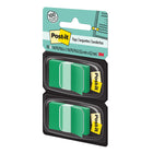 Post-it 1" x 1.7" Flags - Green - 50 Flags/Dispenser - 2 Dispensers/Pack-50 flags per dispenser, 2 Dispenser per Pack