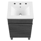 Modway Render 18" Bathroom Vanity Cabinet - Charcoal/White-Particleboard and Laminate Construction